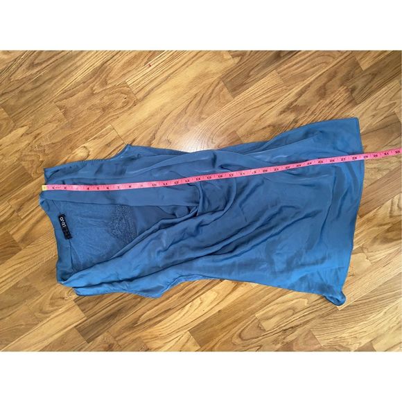 Liu Jo Italian Sleeveless Blue Satin Wrap Blouse, Size IT 40/ US Small, MP $248 - Picture 11 of 14